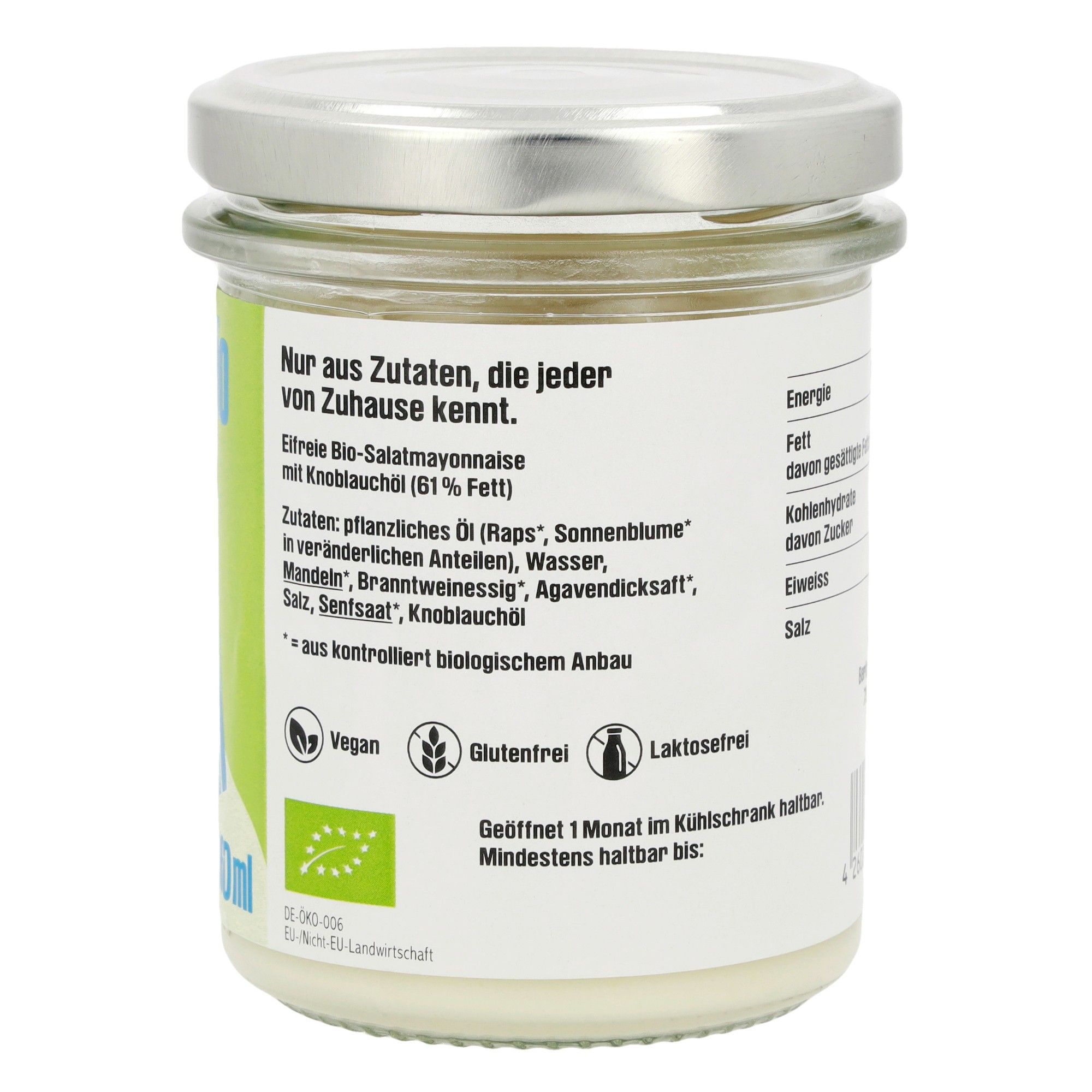 Vegane Bio Knofi Aioli 6 x 160ml** Etikett 2