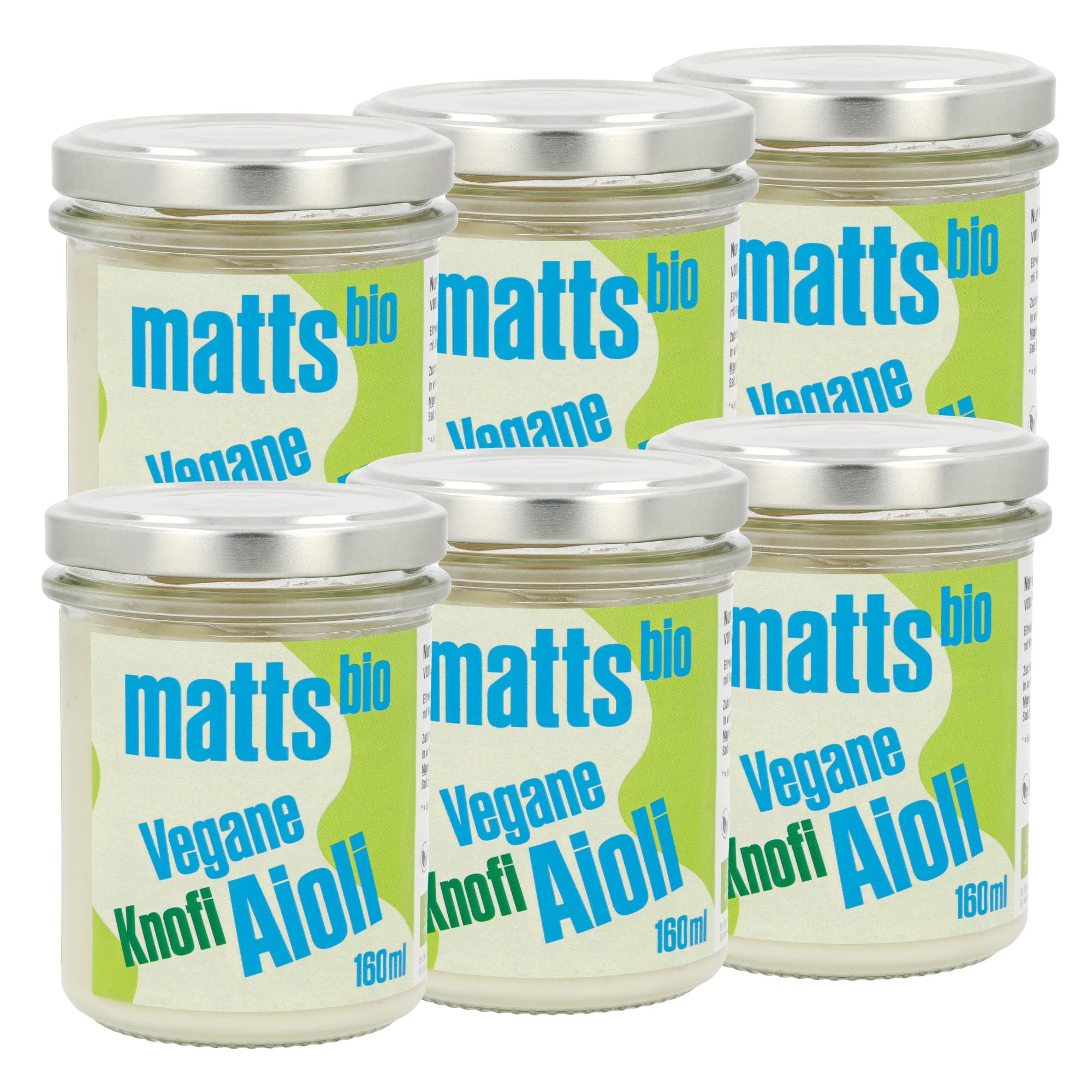 Vegane Bio Knofi Aioli 6 x 160ml** Etikett