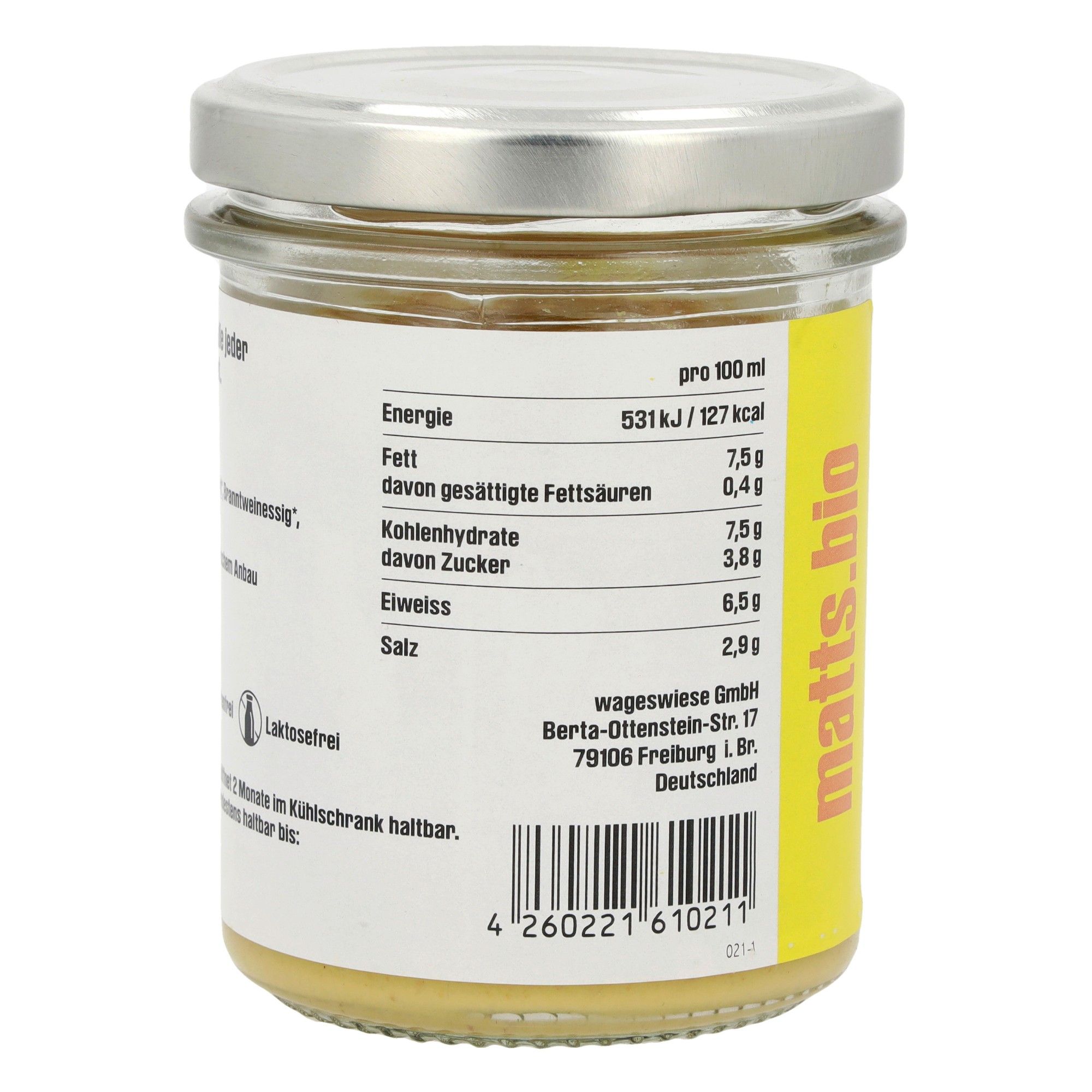 Mittelscharfer Senf 6 x 160 ml** Etikett 3