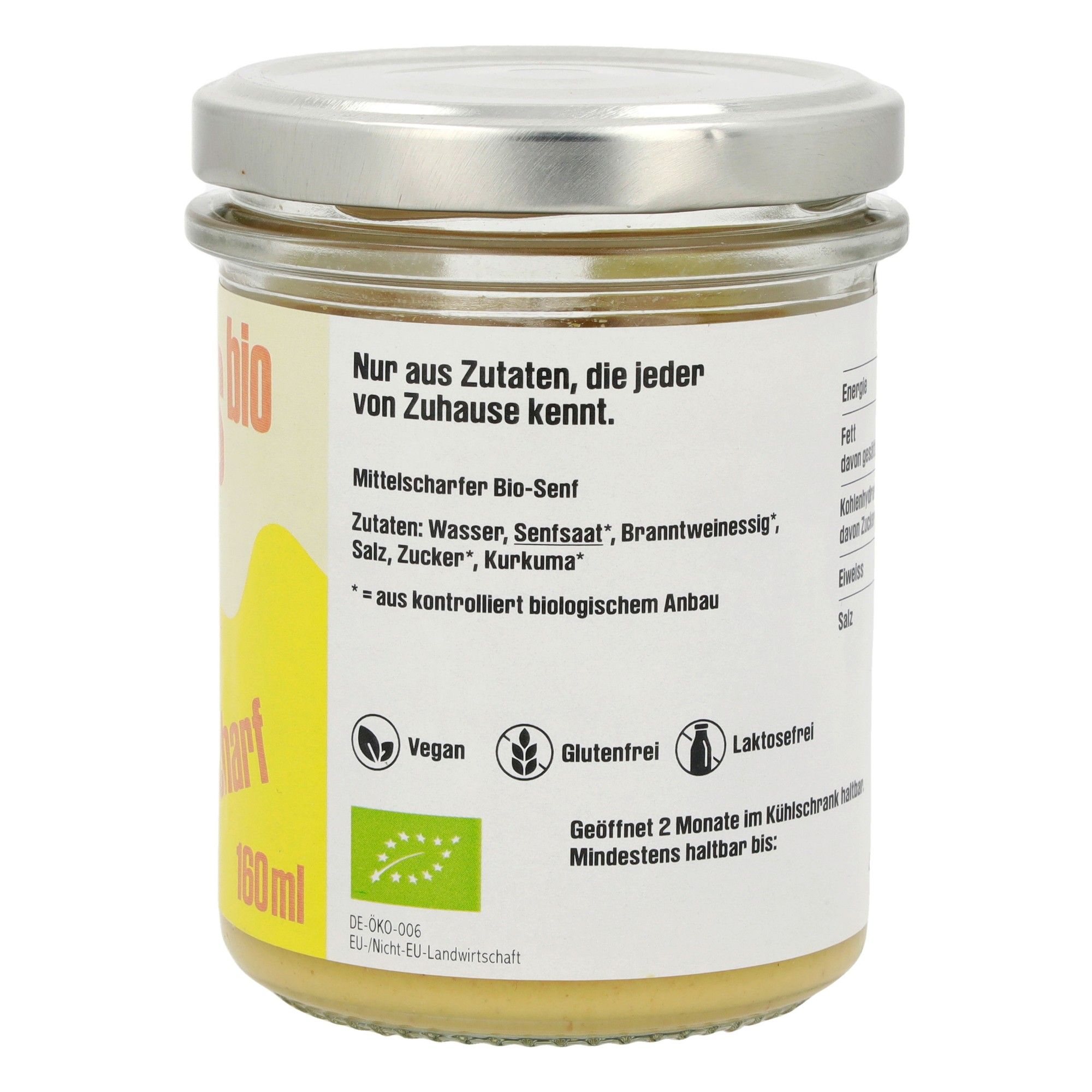 Mittelscharfer Senf 6 x 160 ml** Etikett 2