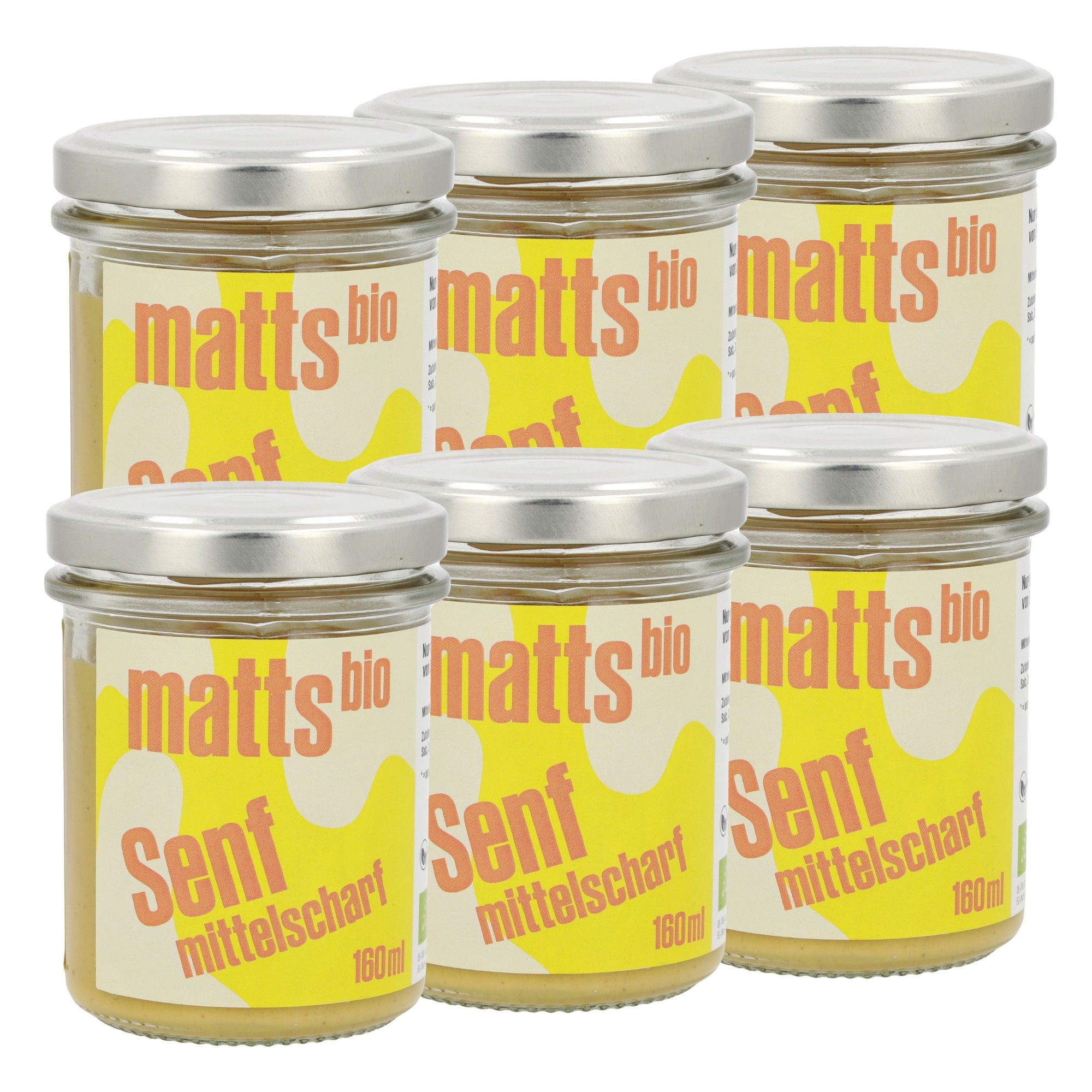 Mittelscharfer Senf 6 x 160 ml** Etikett